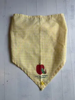 はらぺこあおむし　三角巾　イエロー チェック柄