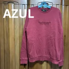 AZUL by moussy メンズ刺繍ロゴ　トレーナー　バーガンディー　Mのサムネイル