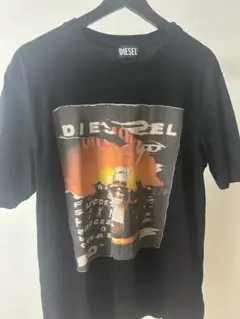 DIESEL ブラック Tシャツ グラフィックプリント