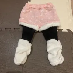 雪の結晶模様ハーフパンツとレギンス90cm