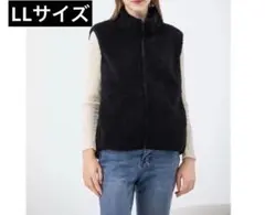 黒のベスト　LL XL フリース　ジップアップ