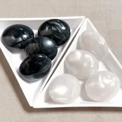 《お裾分け》アクリルビーズ マーブル模様　ネイビー白 【2点目以降150円】