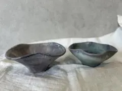 梅本勇　水色と黄色の八角形皿2枚セット 梅本勇 水色と黄色の八角形皿2枚セット