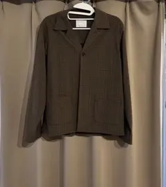 ブラウン チェック柄 テーラードジャケット