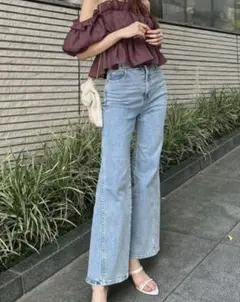 snidel Sustainableストレッチフレアデニムパンツ