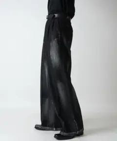 コンファーム ヴィンテージメイク ワイドストレート 箔デニム スラックス
