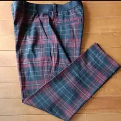 ユニクロ、EZYアンクルパンツ ウールライク　チェック　M