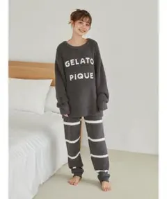 24AW ジェラートピケ　パウダーロゴジャガードプルオーバー&ロングパンツ