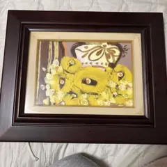 児島裕子「黄花」絵画 額装 花の絵 アート インテリア