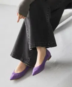 新品★25.0★ポインテッドサシメッシュフラット★パープル★11000円