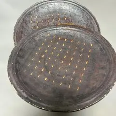 ワ*ん様 今夜限り！民芸　大皿　2枚　茶　バラ売り可！