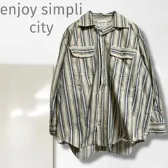 k【EnjoySimpliCity】シャツ/ストライプ柄 綿100% おしゃれ