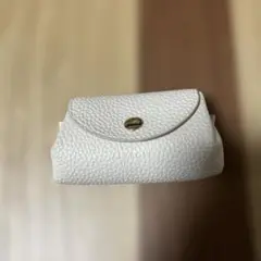 ホワイトレザー コンパクト財布
