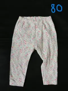 ユニクロレギンス　10分丈　花柄　80サイズ