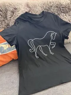 馬柄Tシャツ　乗馬　馬術　競馬　ウマジョ