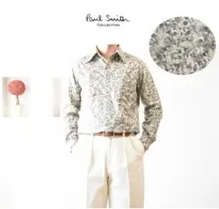 ポールスミスコレクション　セピアカラーの総フラワーシャツ　総花柄シャツ　日本製