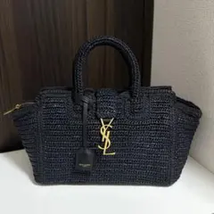 YSL美品/国内限定✨ベイビーダウンタウン カバ ラフィア ブラックのサムネイル