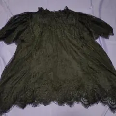 NICE　CLAUP 総レース 半袖ブラウス ブラックのサムネイル
