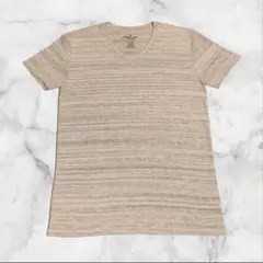 【American Eagle】VネックTシャツ 刺繍ロゴ ボーダー柄 XSのサムネイル