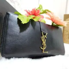 ✨美品✨サンローラン　長財布　ラウンドファスナー カサンドラ　レザー　ブラック