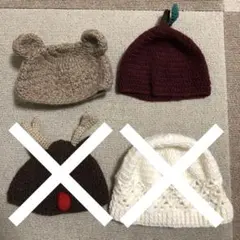 ちょこ寝様専用 手編みベビー帽子セット