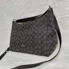 【美品】COACH(コーチ) シグネチャー 2way ショルダーバッグ ブラック
