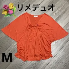 リメデュオ/オレンジチュニック 半袖 ゆったり/M