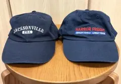 90s00s ヴィンテージキャップ 2個セット売り ネイビー アメリカ企業 都市
