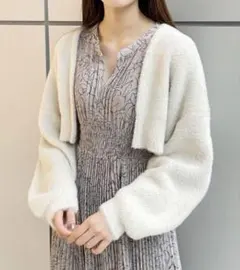 【限定SALE】ココディール 総針フェザーショートガウン カーディガン