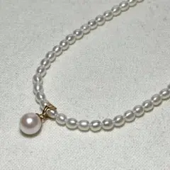 K18刻印 アコヤトップペンダント アクセサリー 淡水 ベビーパール 