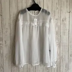 新品　アナカ　定価¥1万7600円　シアーシャツブラウスのサムネイル