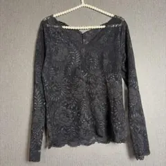 社交ダンス レッスン JOAN 黒 美品 トップス レース 花柄 大きめM~ML 社交ダンス レッスン JOAN 黒 美品 トップス レース 花柄 大きめM~ML
