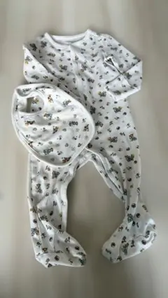 Ralph Lauren 動物柄ロンパース&ビブセット 0-3ヶ月