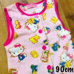 【新品】90 サンリオ キティー スリーパー ベスト 女の子 子ども 総柄