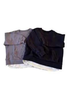 GU トレーナー 100サイズ グレー 、ブラック2枚セット