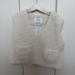 rizere 子供服　ファーボアベスト　110 白　キッズ服