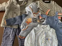ベビー服セット フード付きニット、オーバーオール等