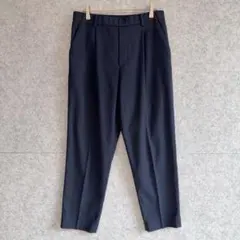 【ユニクロ UNIQLO】 タック入 ストレッチ テーパードパンツ スラックスL