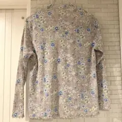 花柄トップス　シースルー　春夏カットソー　長袖　ストレッチ　日本製