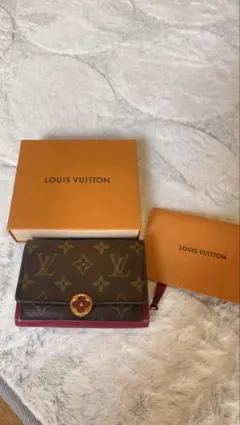 LOUIS VUITTON 二つ折り財布 ブラウン/レッド