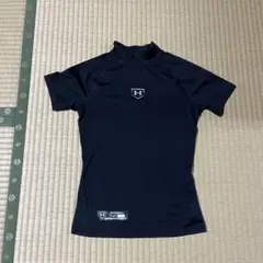 アンダーアーマー　ヒートギア　半袖ハイネック　YLG ブラック