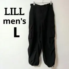 [ LILL ]　ワイドスラックス　カーゴパンツ　Lサイズ　ブラック　黒のサムネイル