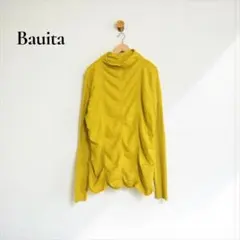 Bauita 長袖ニット 【M〜L】 タートルネック きれいめ　イエローb427