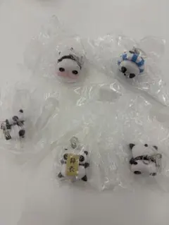 たれぱんだ　つなげて可愛い！マスコットチャーム　めじるしアクセサリー　コンプ５点