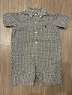 ※着画あり　Ralph Lauren チェックロンパース 80サイズ
