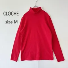 クロシェ CLOCHE タートルネック カットソー 長袖 M 赤 裏起毛のサムネイル