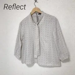 Reflect 【洗える】ハート幾何ボウタイブラウス