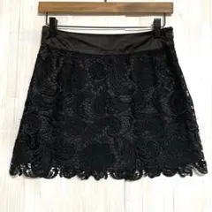 フォーエバー21 レースミニスカート　黒　S
