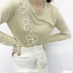 【Edit for lulu】FRONT ROW SHOP パールフラワーバッグ