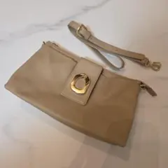 【earPAPILLONNER 】☆美品☆ベージュ レザー ショルダーバッグ